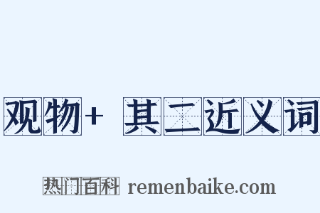 观物+其二近义词是什么意思的图片